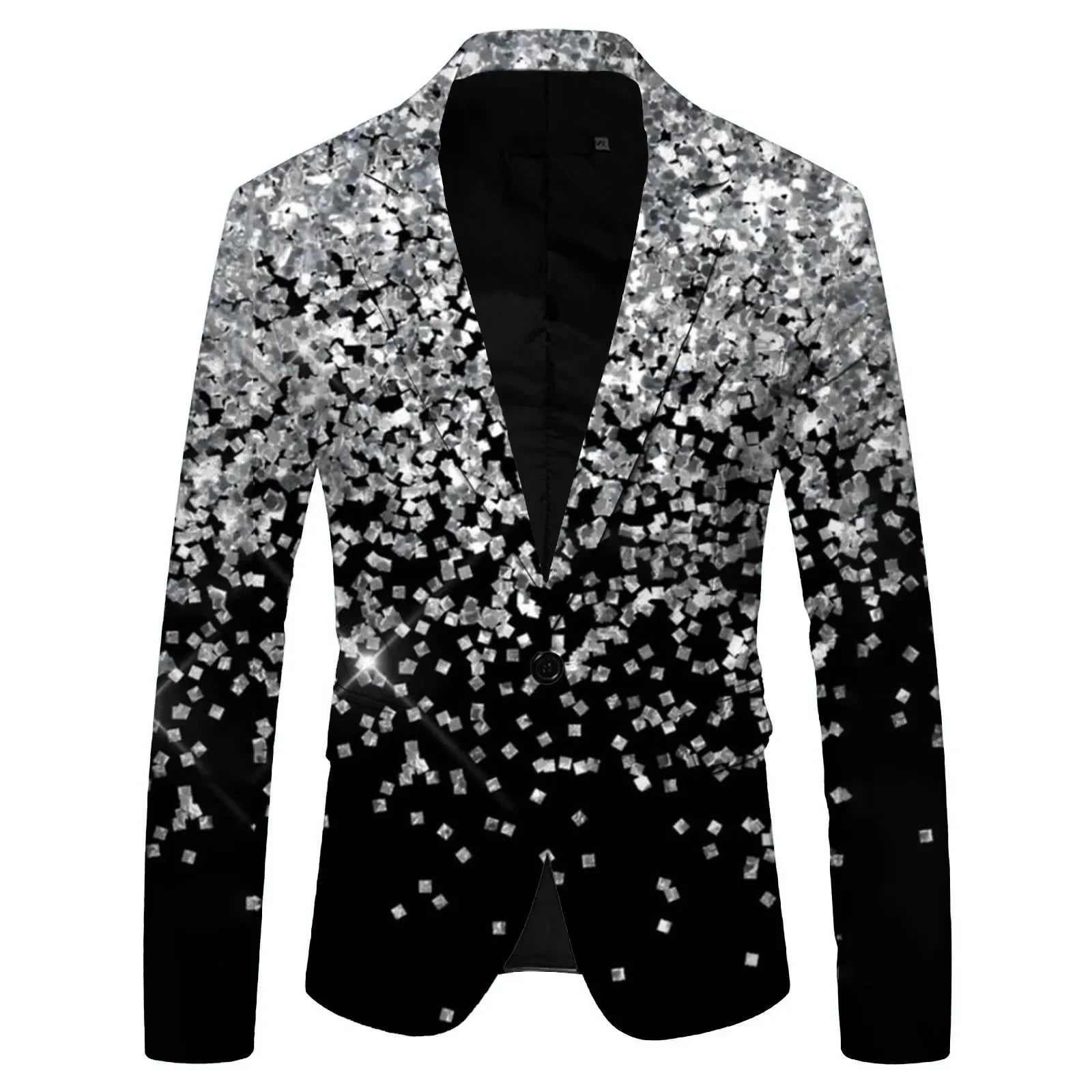 Men's Spring and Autumn New British Fashion Solid Color Suit Jacket, Casual Single-button Lapel Slim Spell Color Suit Jacket